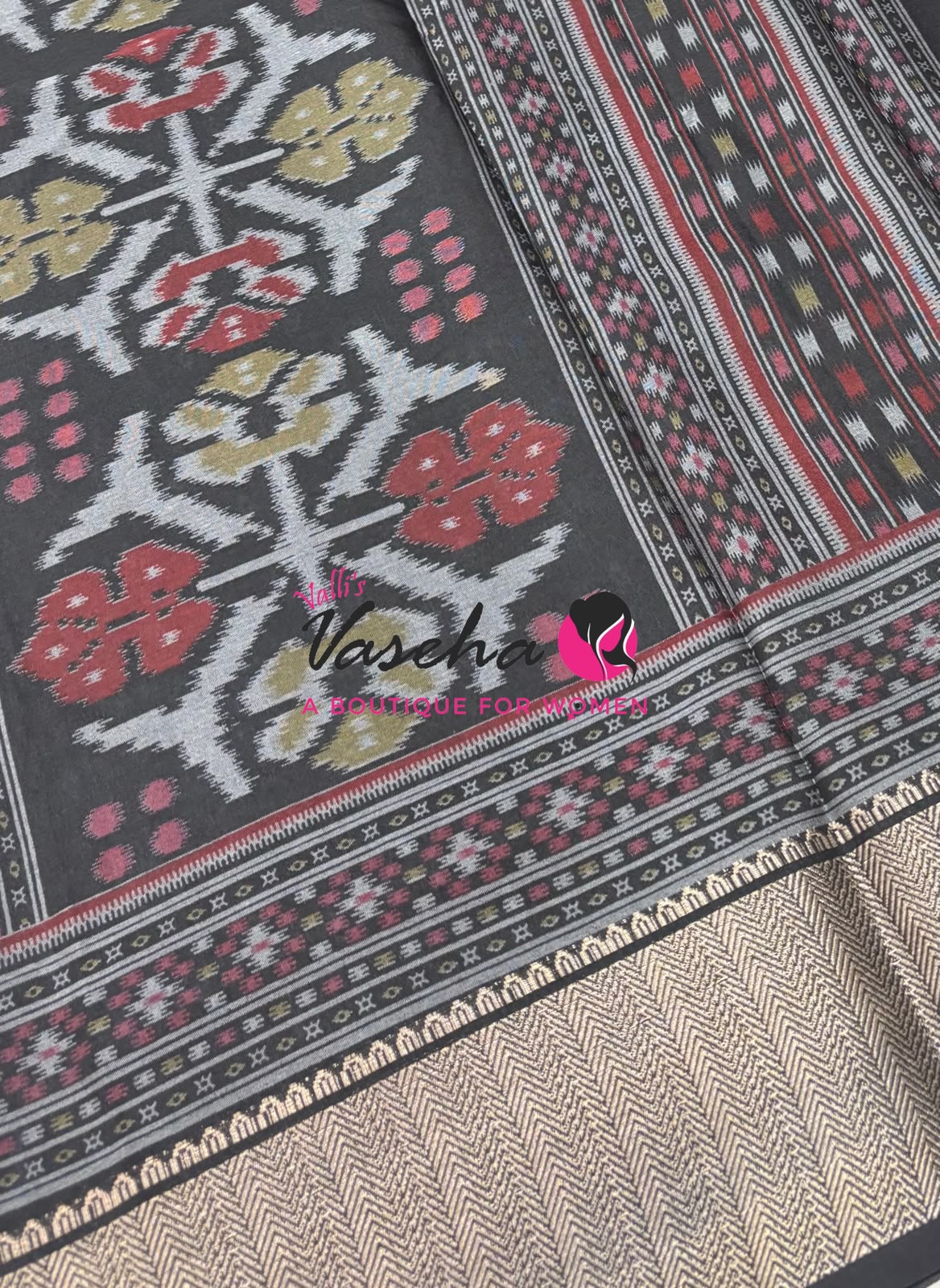 Casual Wear - Semi Patola Silk - Maroon & Black Shade - VVSPS001