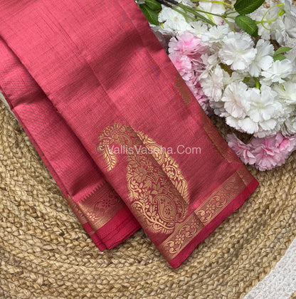 Semi Tussar Silk - Big Mango Peach Shade - VVSTS002