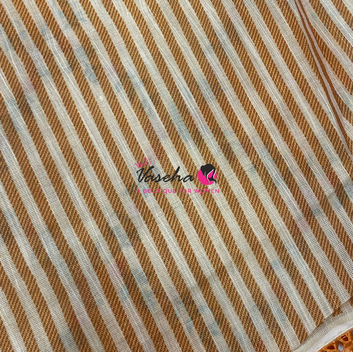 Linen Tissue Saree -  Light & Dark Combo - Orange Shade - VVLTS008