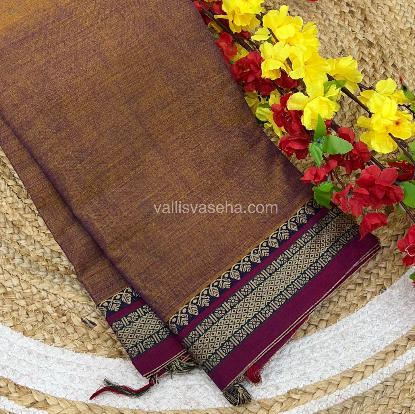 Narayanapet Mercerised Cotton Saree - VVNMC001
