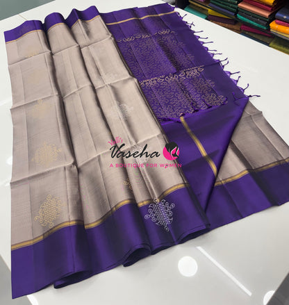 Half Mix - Pure Soft Silk Saree - Kolam Design - VVPSS158