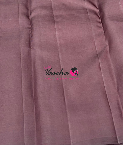 Pure Kanchipuram Silk Saree - Brown Shade - VVPS054