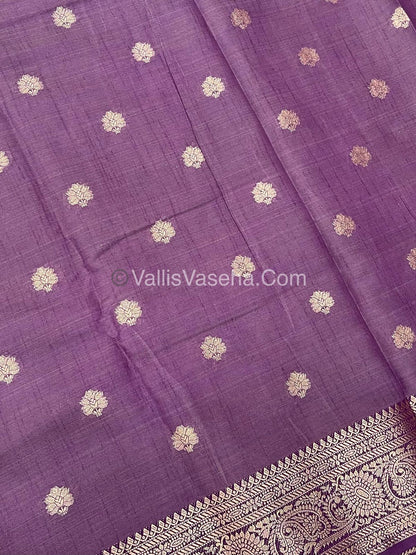 Semi Tussar Silk Saree |Violetish shade |VVSTS044