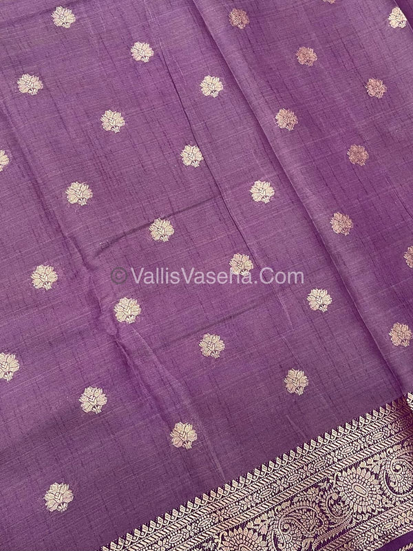 Semi Tussar Silk Saree |Violetish shade |VVSTS044