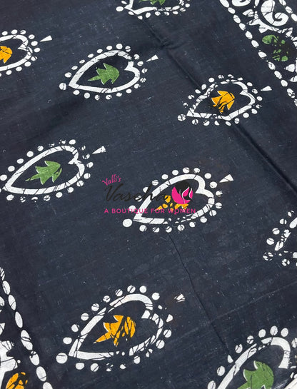 Pure Soft Mul Mul Cotton Sarees - Hand Block Prints - VVMMC011