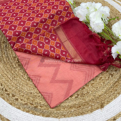 Semi Raw Silk with Zig Zag  Design Weaving - VVRS003