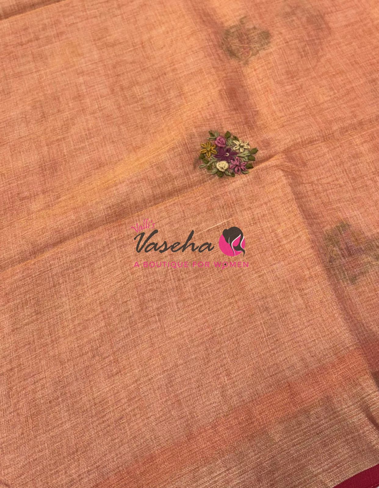 French Knot - Tissue Saree - Peach Shade - VVLFN014