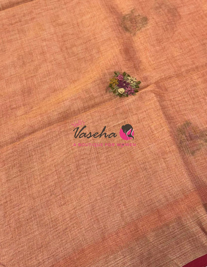 French Knot - Tissue Saree - Peach Shade - VVLFN014