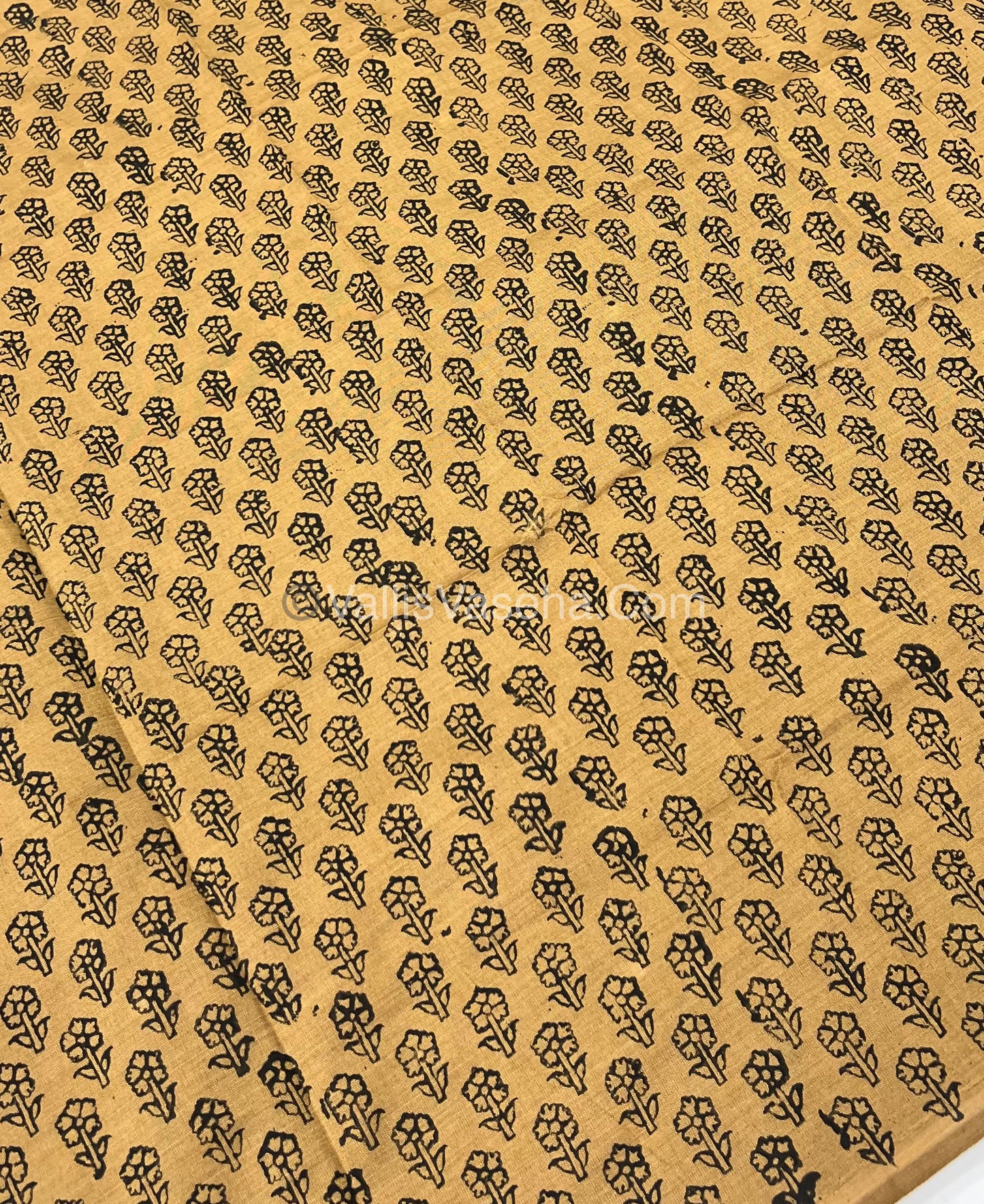South Mixed Cotton - Mirror Work Embroidery - Black with Mustard- VVPCM002