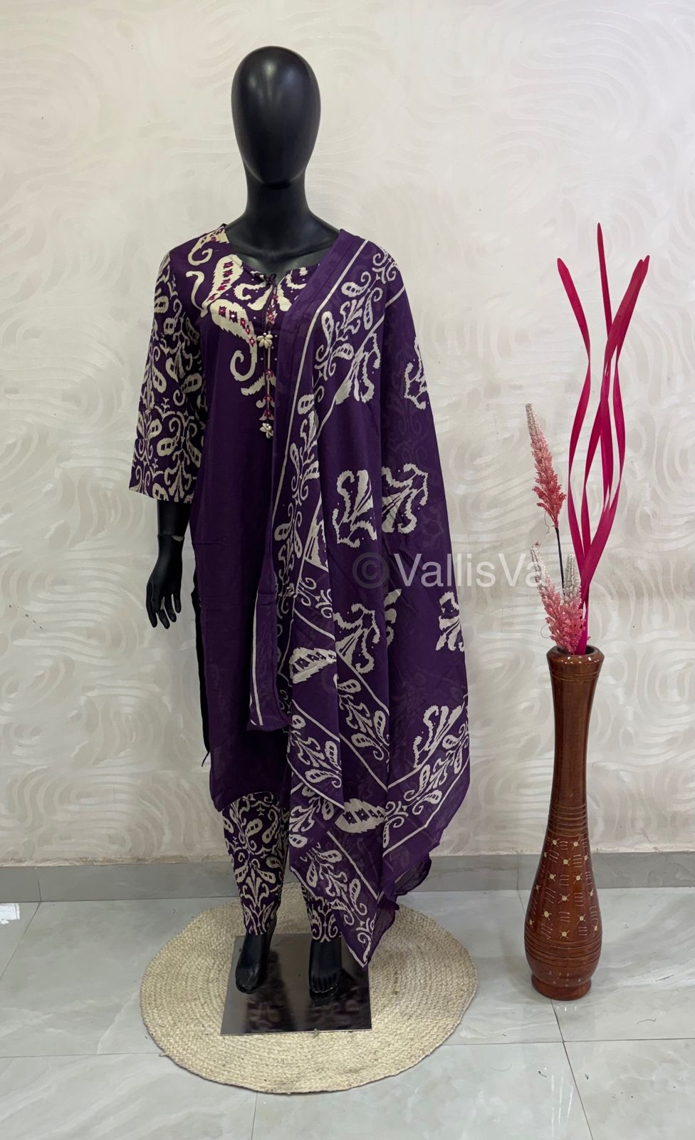 Readymade 3pc Set - Printed Cotton - VVRMS008