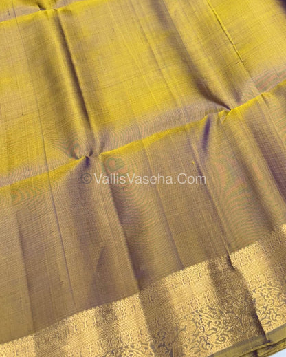 Pure Soft Silk Saree - Kanchi Border - Blue & Grey Combo - VVPSS046