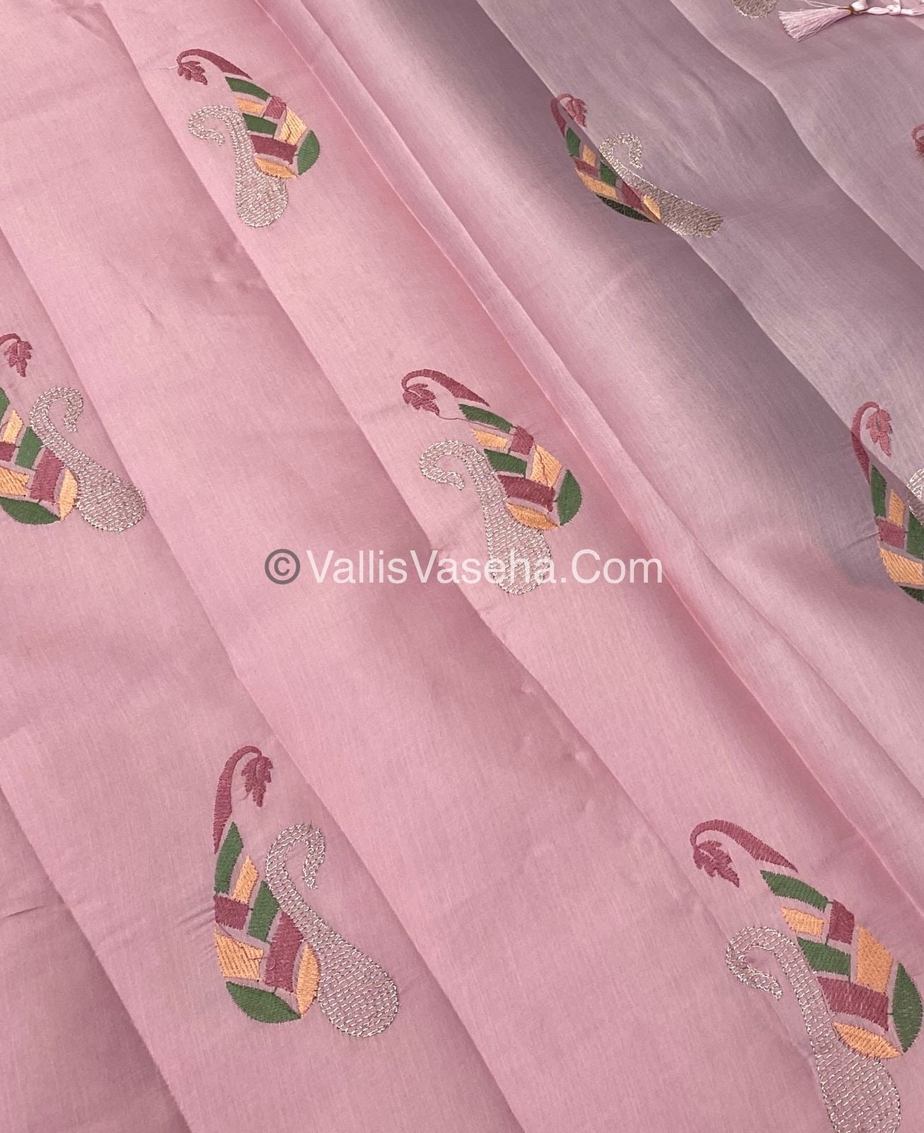 Butter Silk - Light Pink & Peacock Blue Combo - VVBS002