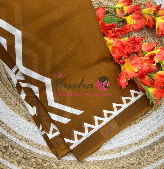 Pure Soft Mul Mul Cotton Sarees - Hand Block Prints - VVMMC010