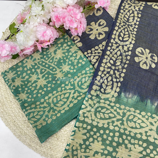 Unstitched Salwar Material- Baswada Batick Printed Silk - VVUSM005