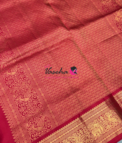 Pure Soft Silk Saree  - Red Shade - VVPSS109
