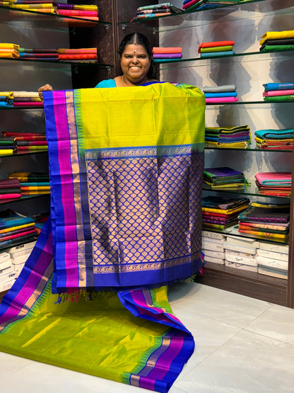 Pre Booking - Pure Korvai Silk Cotton Saree - Temple border - VVPBSC011