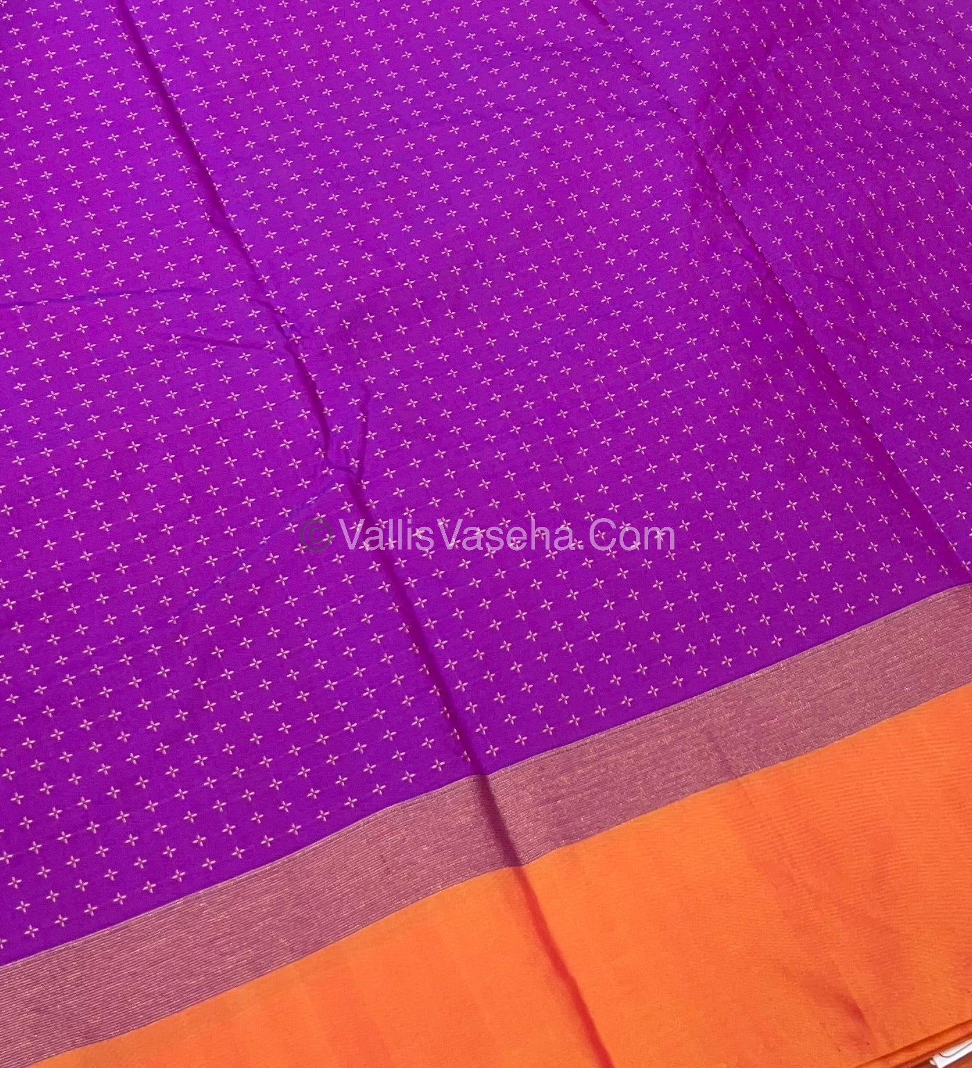 Semi Silk Saree - Plus Design Style - Contrast Pallu & Blouse or Running Pallu & Blouse - VVSS004