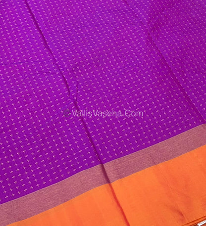 Semi Silk Saree - Plus Design Style - Contrast Pallu & Blouse or Running Pallu & Blouse - VVSS004