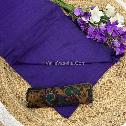 Khadi Cotton Sarees with Kalamkari Blouse - VVKCK001