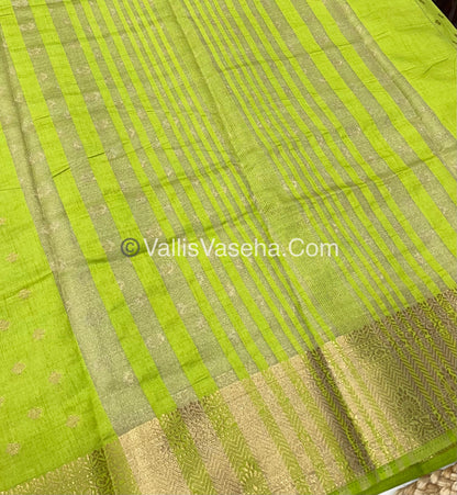 Semi Tussar Silk  - Pista Green Shade  - VVSTS015