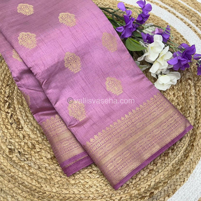 Semi Tussar Silk Saree - Light Onion Pink Shade - VVSTS008
