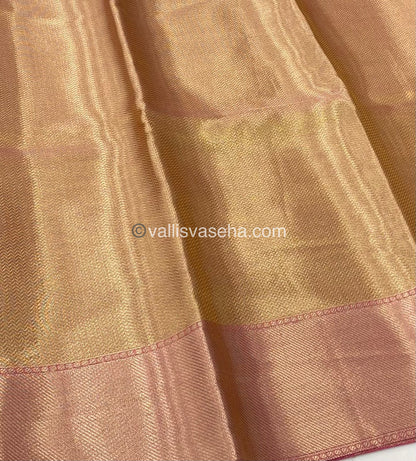 Semi Bridal Tissue Sarees | Jothika Hit Design |Gold mixed Pink shade - VVJTS001