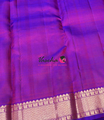 Pure Kanchipuram Silk Saree - Purplish Pink Shade - VVPS093