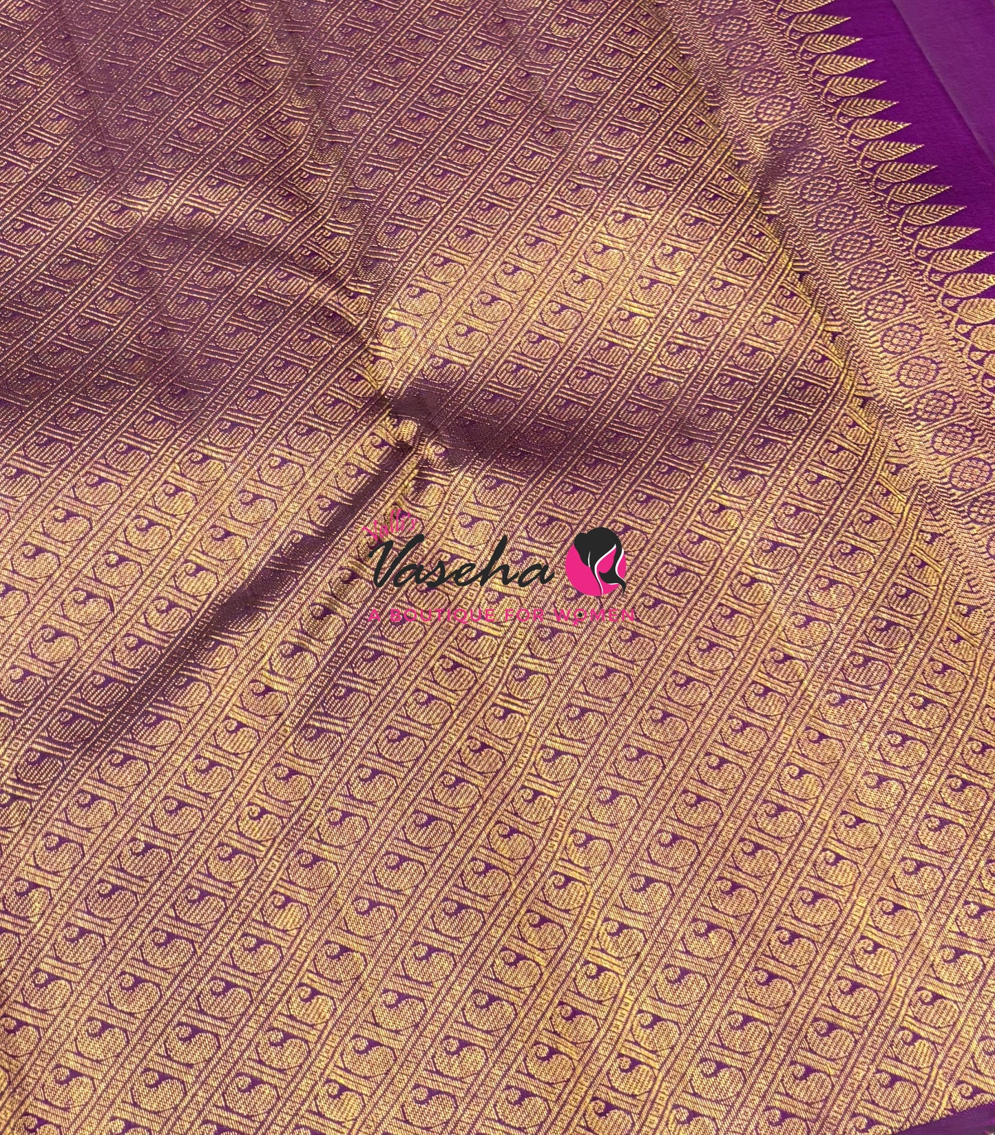Pure Kanchipuram Silk Saree - Purple - VVPS084