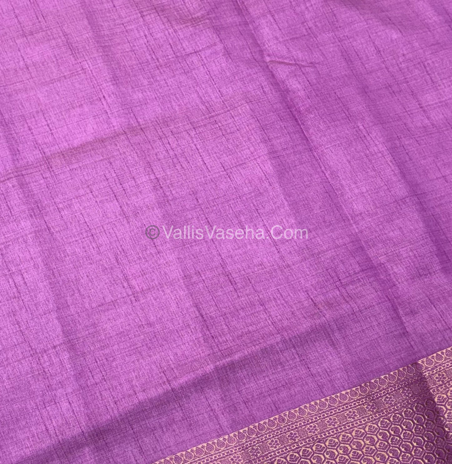Semi Tussar Silk - Grand Pallu  -   Lavender Shade - VVSTS021