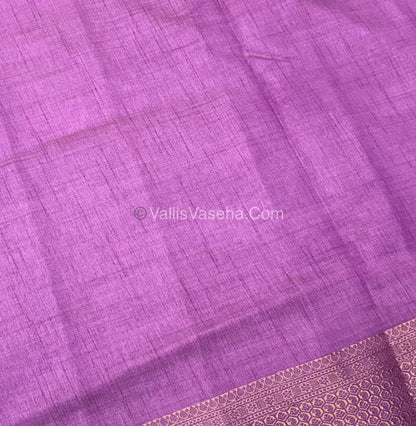 Semi Tussar Silk - Grand Pallu  -   Lavender Shade - VVSTS021