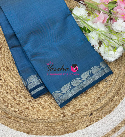 Semi Tussar Silk - Blue Shade - VVSTS003