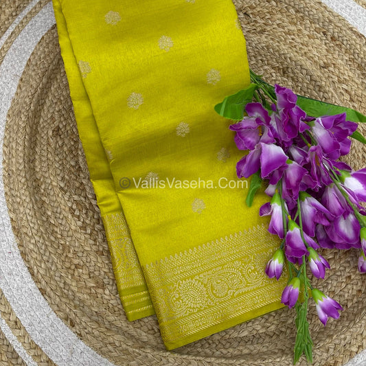 Semi Tussar Silk Saree |Yellow shade |VVSTS044