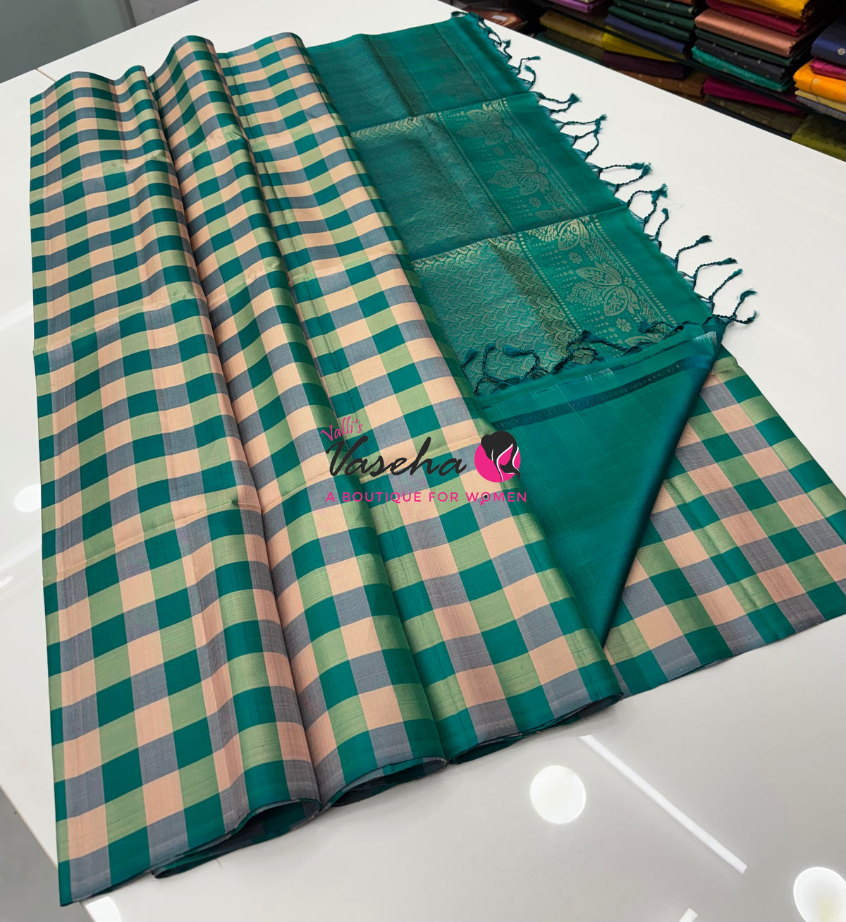 Pure Soft Silk Saree  - Small Pazhum Pazhamum Checks - VVPSS159