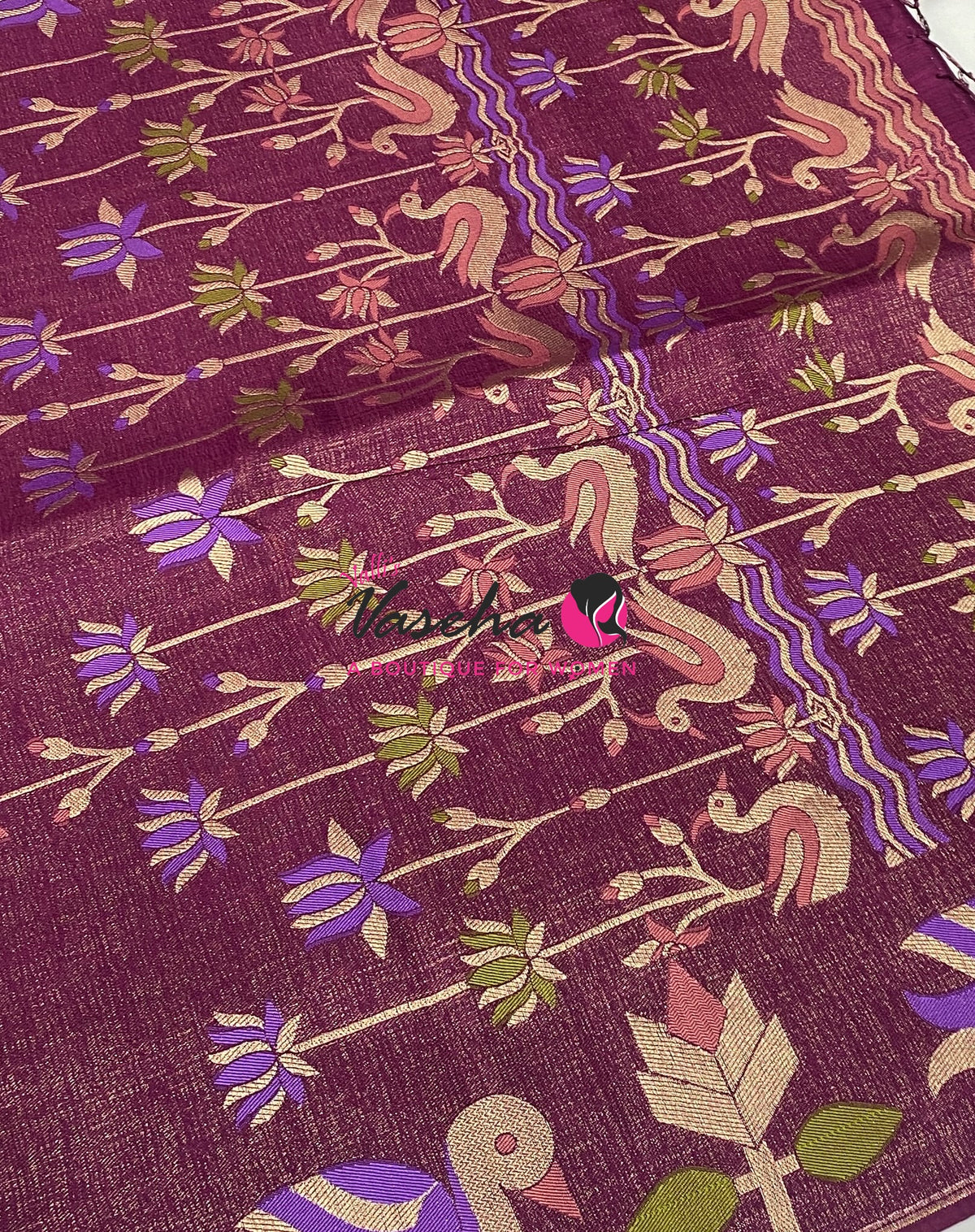 Banarasi - Heritage Meenakari Silk - Wine Shade - VVBHS014