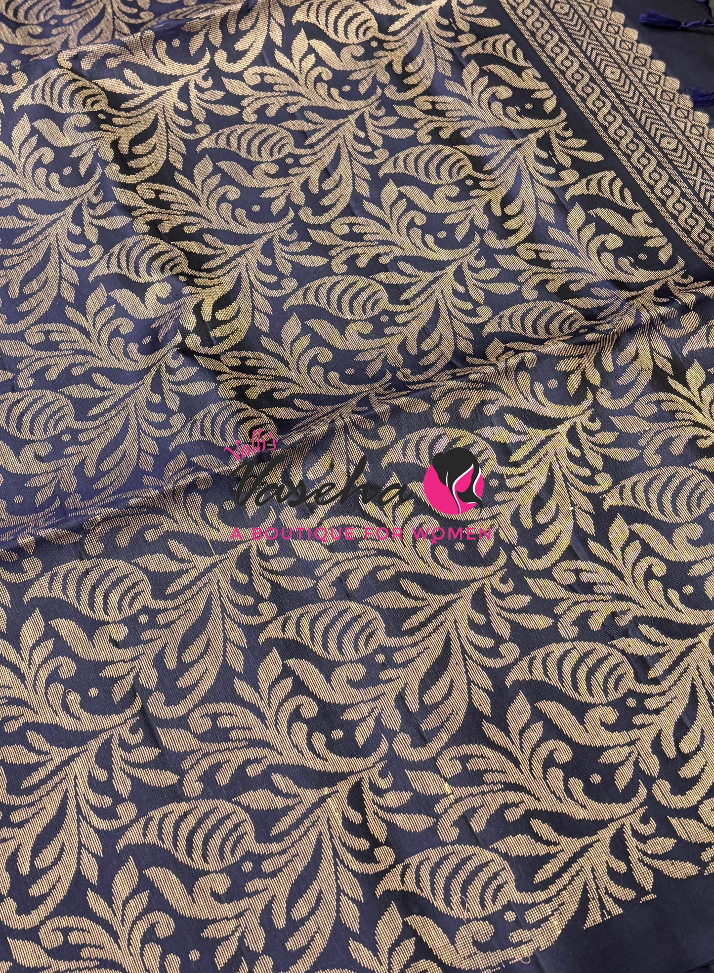 Half Mixed  Soft Silk Saree - Green & Navy Blue - VVPSS073