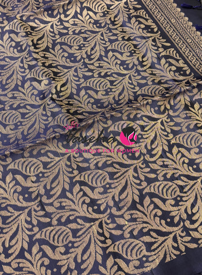 Half Mixed  Soft Silk Saree - Green & Navy Blue - VVPSS073