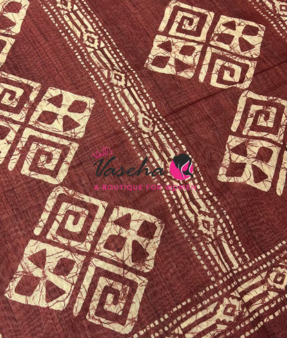 Art Tussar / Art Silk - Maroon Shade - VVATS002