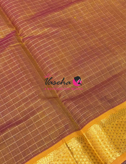Pure Silk Cotton Saree - Zari Checks - VVCSC001