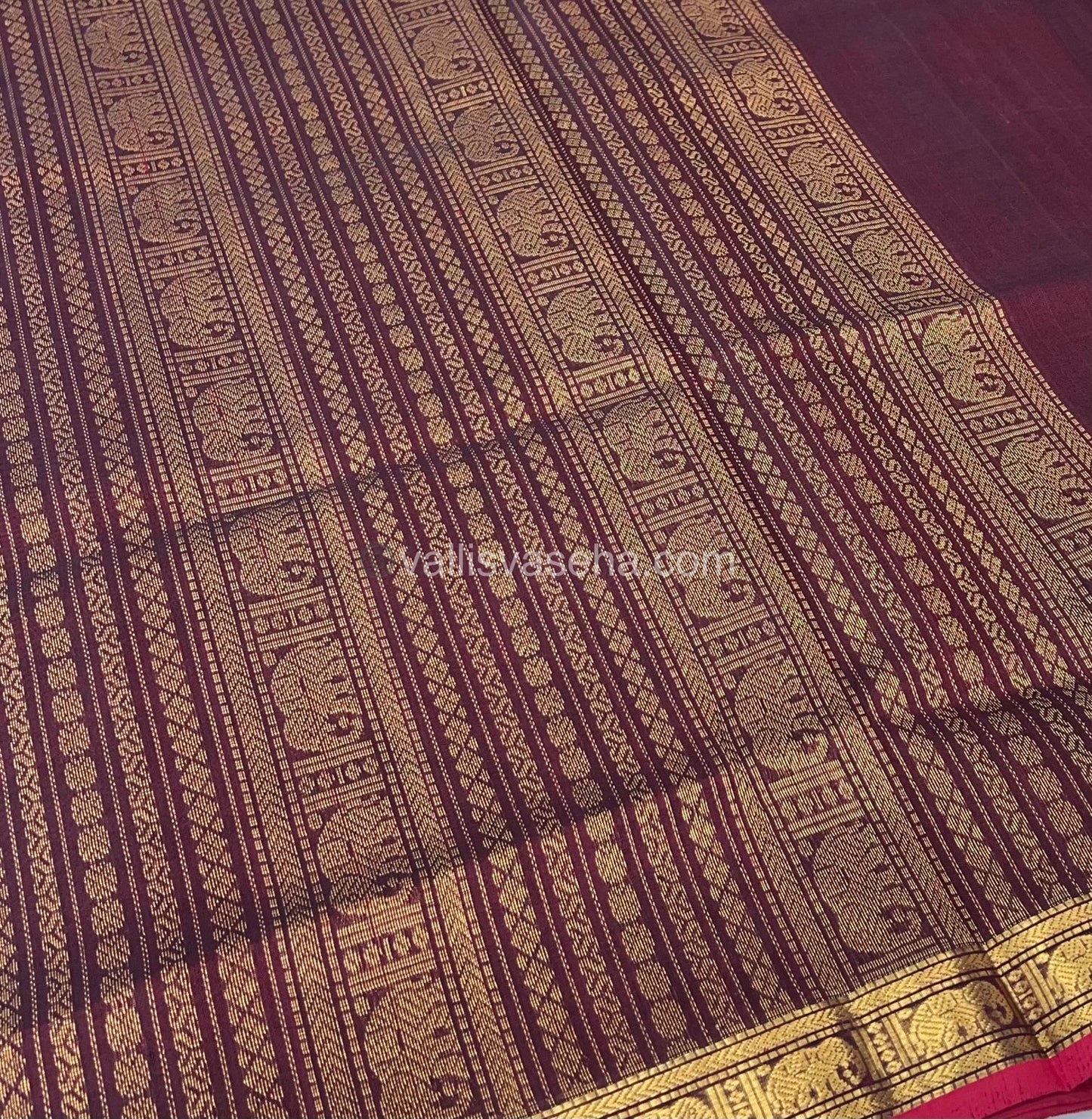 Pure Silk Cotton Saree -Retta  Mayil Design - VVRMS001