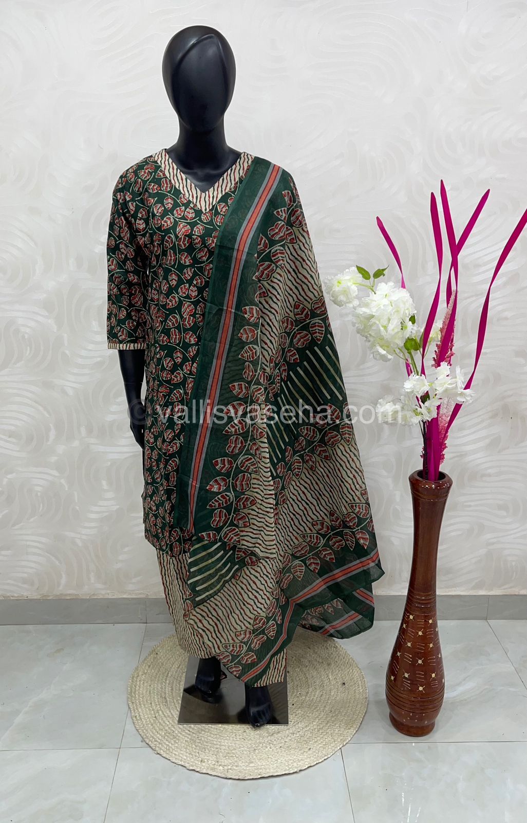 Ready Made - Semi Patiyala 3(pc) Set - Printed Cotton - VVRSP001