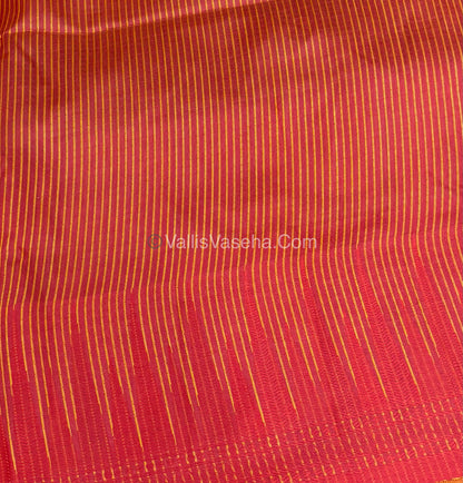 Semi Raw Silk - Orange With Red  Shade - VVRS007