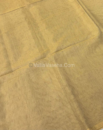 Pure Maheshwari Tissue Silk - Triple Tone Creamish Gold & Gold Shade - VVMTS001