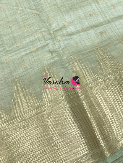 Semi Tussar Silk Saree | Grey Shade |VVSTS054