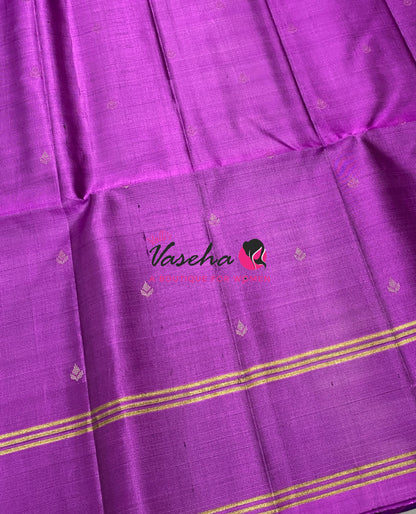 Pure Soft Silk Saree  - Purple & Peach Combo - VVPSS141