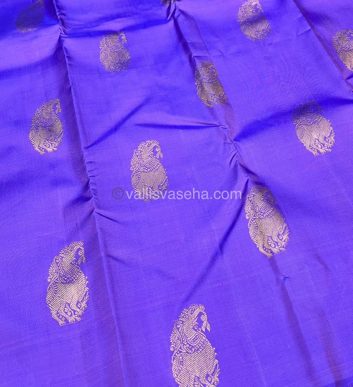 Pure Kanchipuram Silk Saree - Lavender (Light Purple) with Pink - VVPS005