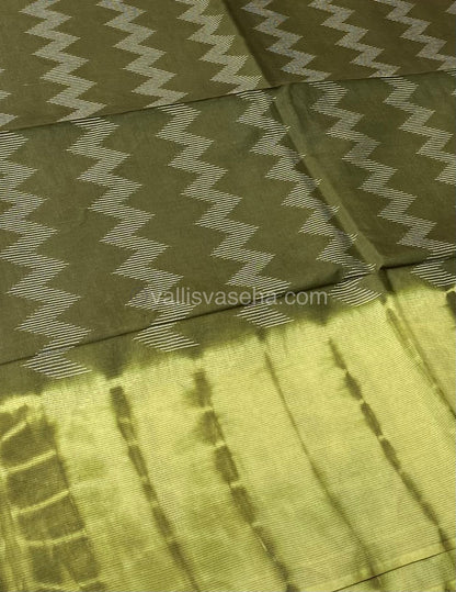 Bhagalpuri Silk - Green with Mehandi Green  - VVBS003