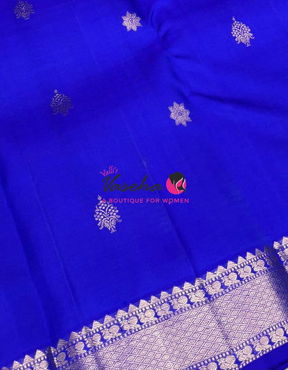 Pure Kanchipuram Silk Saree - Blue Shade  - VVPS022