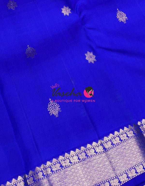 Pure Kanchipuram Silk Saree - Blue Shade  - VVPS022