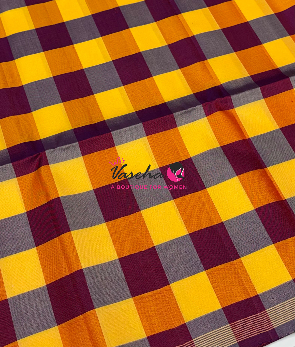 Pure Soft Silk Saree  - Small Pazhum Pazhamum Checks - VVPSS159