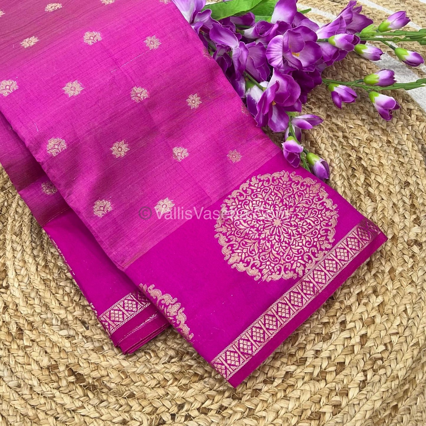 Semi Tussar Silk Saree - Pink shade - VVSTS035